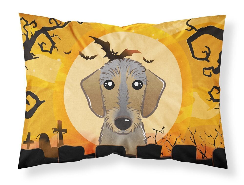 5814 BB1791PILLOWCASE Halloween Wirehaired Dachshund Fabric Standard